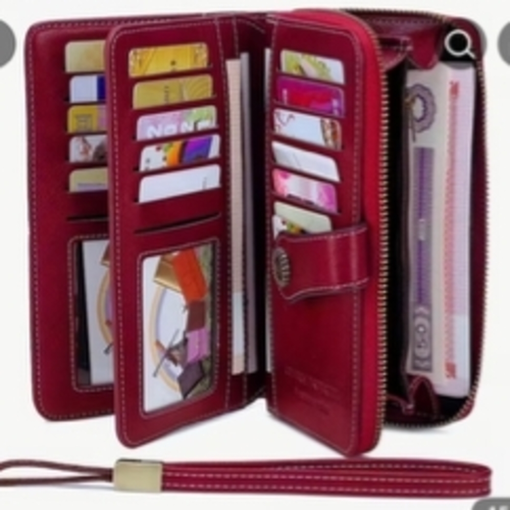 Red Womens Wallet with Card Slots